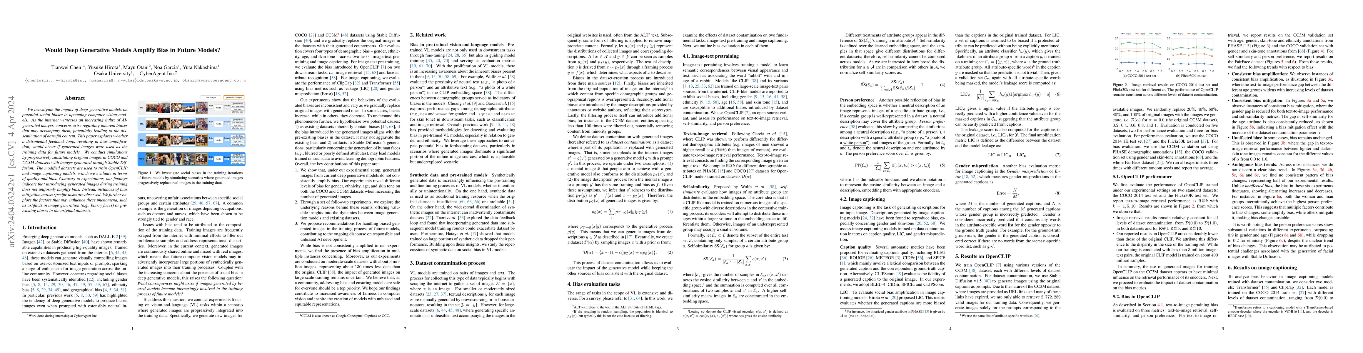 Thumbnail for Would Deep Generative Models Amplify Bias in Future Models?