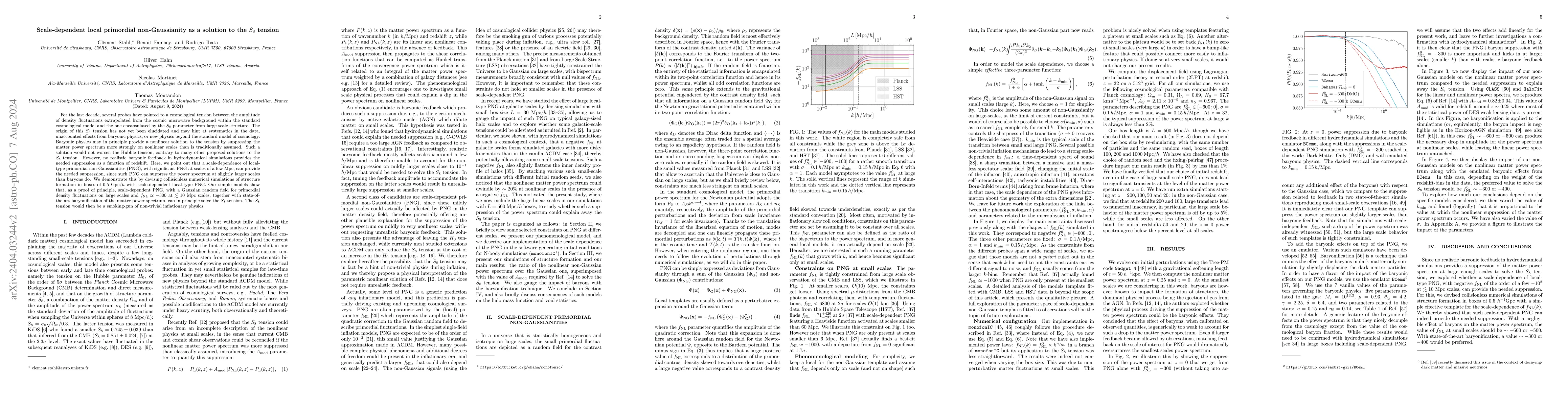Thumbnail for Scale-dependent local primordial non-Gaussianity as a solution to the
  $S_8$ tension