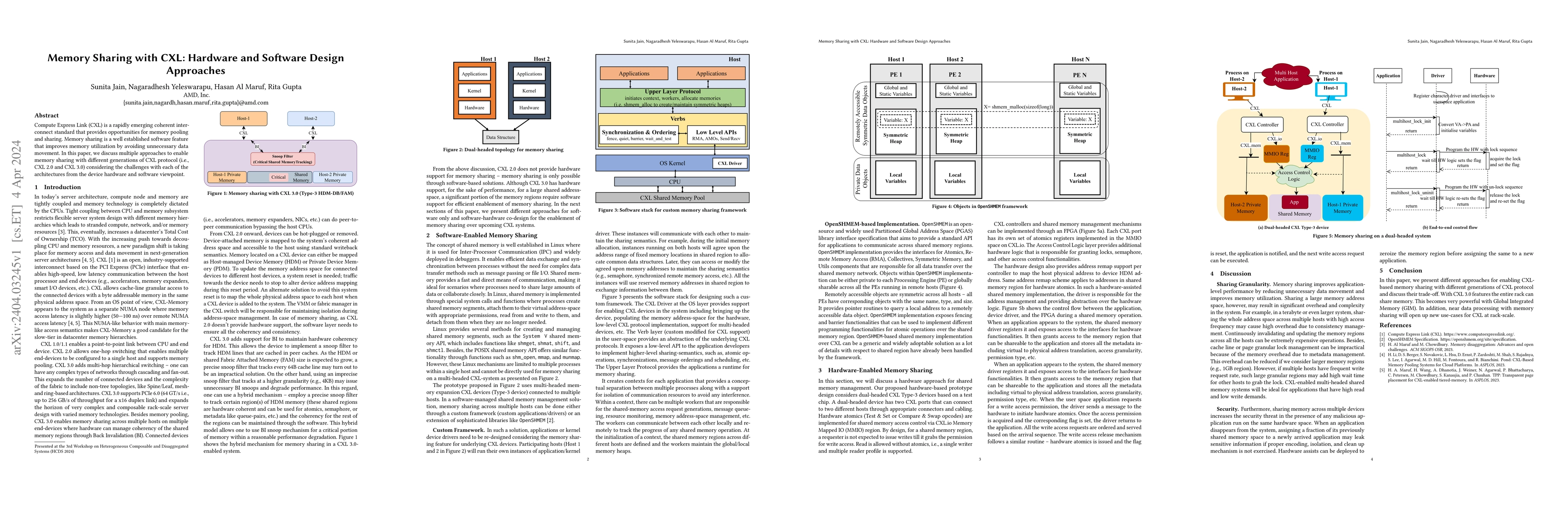 Thumbnail for Memory Sharing with CXL: Hardware and Software Design Approaches