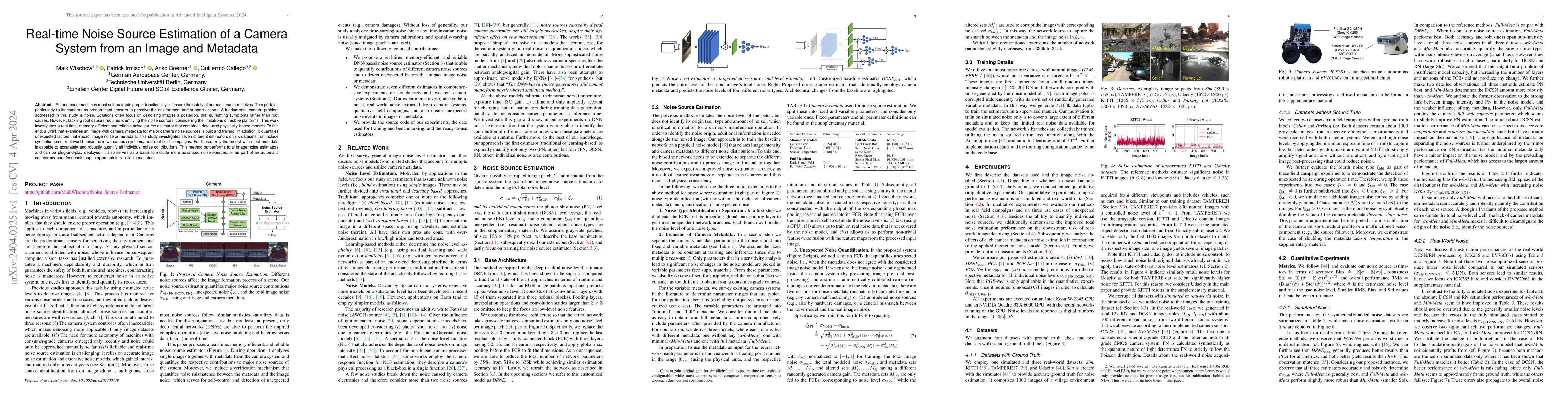 Thumbnail for Real-time Noise Source Estimation of a Camera System from an Image and
  Metadata
