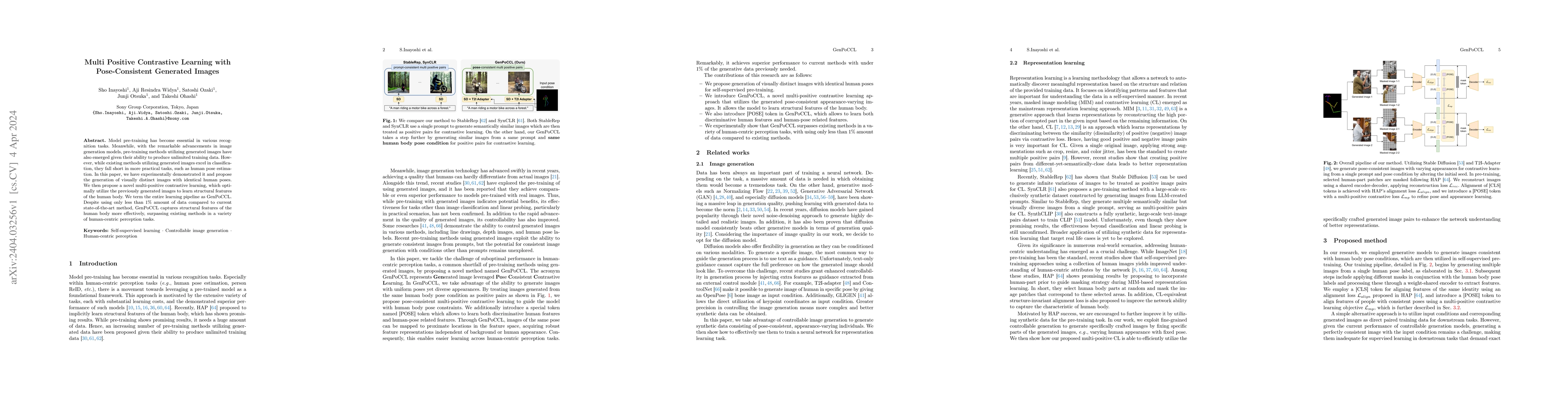 Thumbnail for Multi Positive Contrastive Learning with Pose-Consistent Generated
  Images