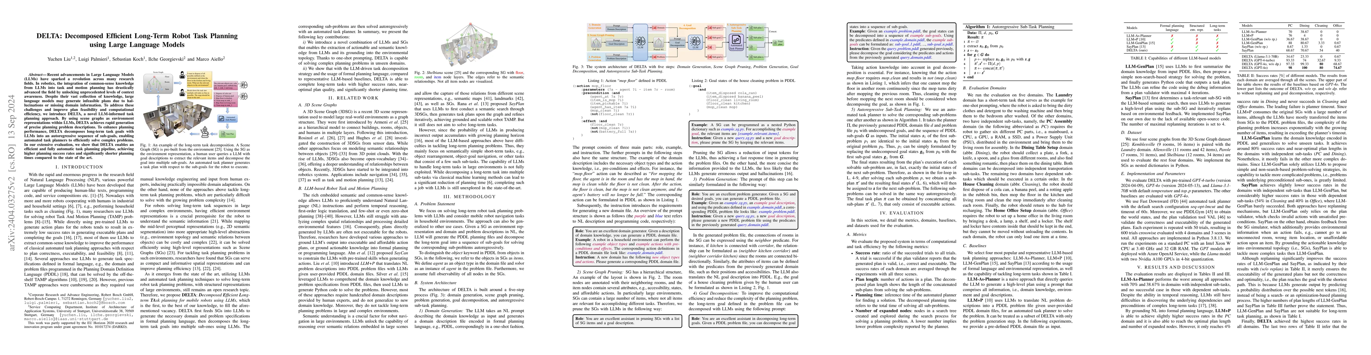 Thumbnail for DELTA: Decomposed Efficient Long-Term Robot Task Planning using Large
  Language Models