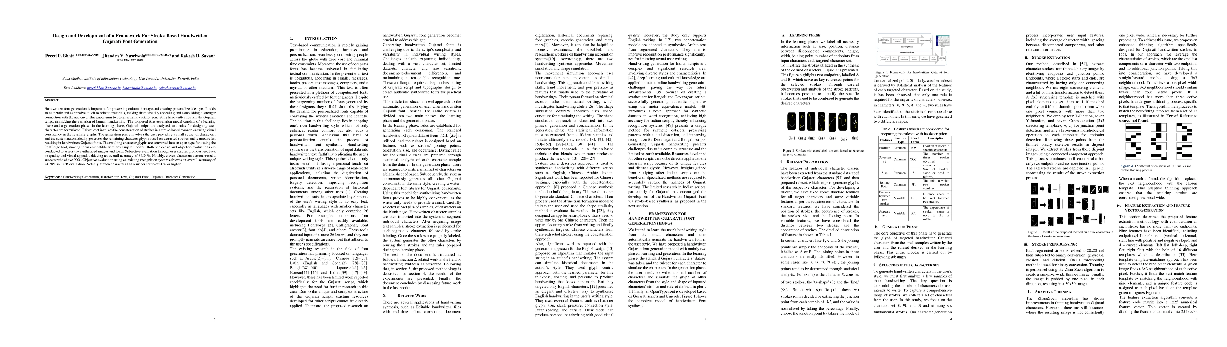 Thumbnail for Design and Development of a Framework For Stroke-Based Handwritten
  Gujarati Font Generation