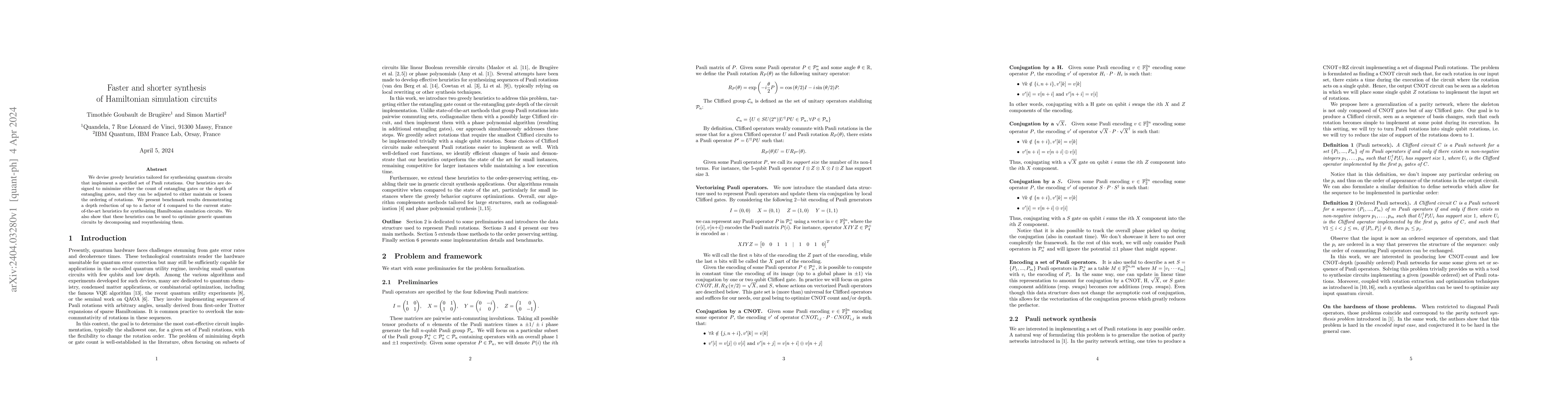 Thumbnail for Faster and shorter synthesis of Hamiltonian simulation circuits