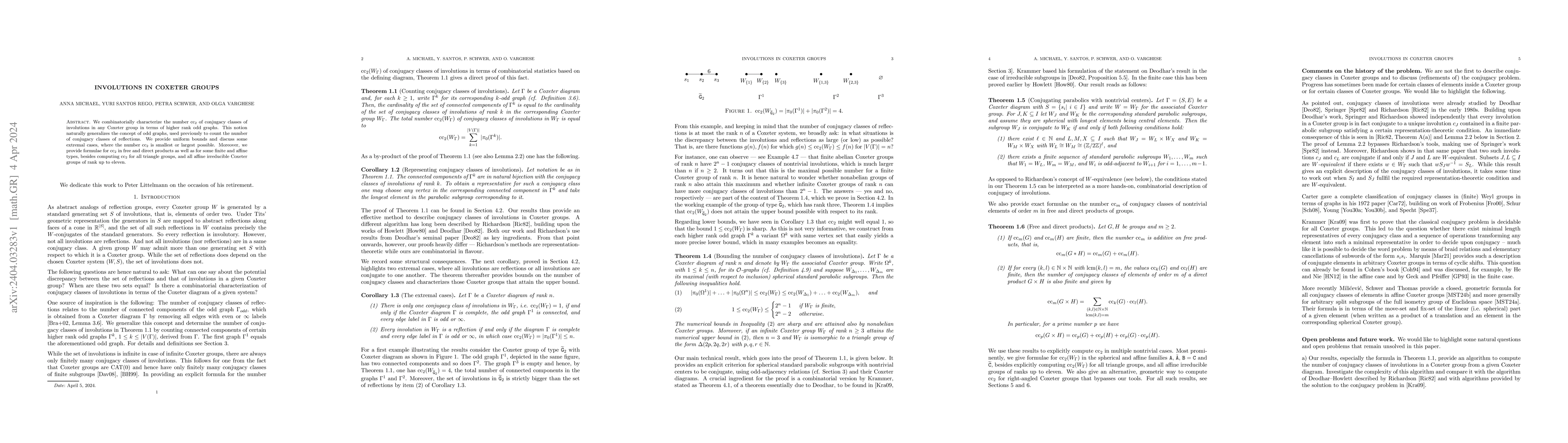 Thumbnail for Involutions in Coxeter groups
