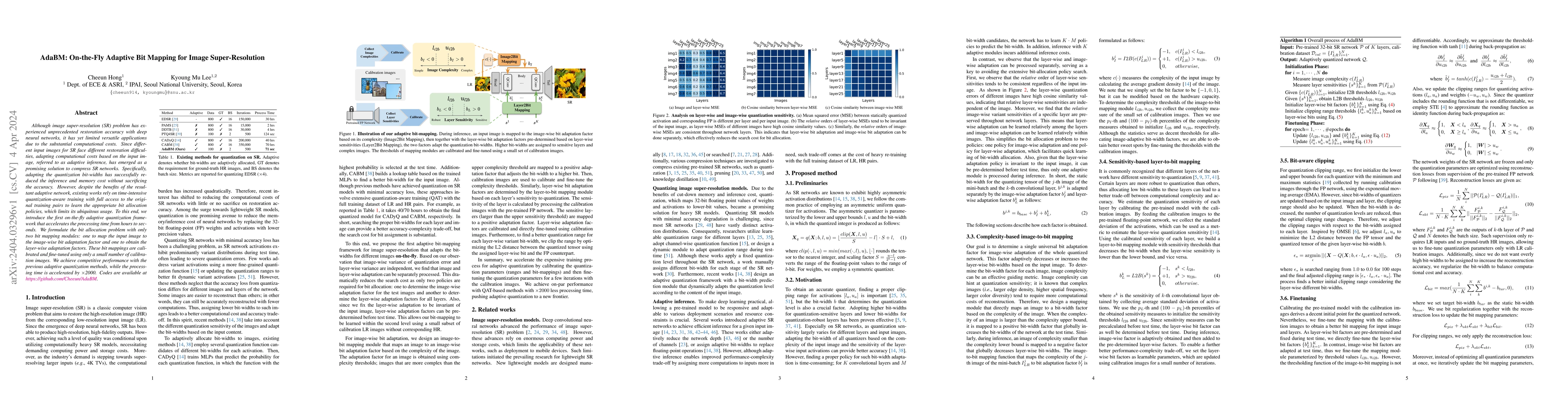 Thumbnail for AdaBM: On-the-Fly Adaptive Bit Mapping for Image Super-Resolution