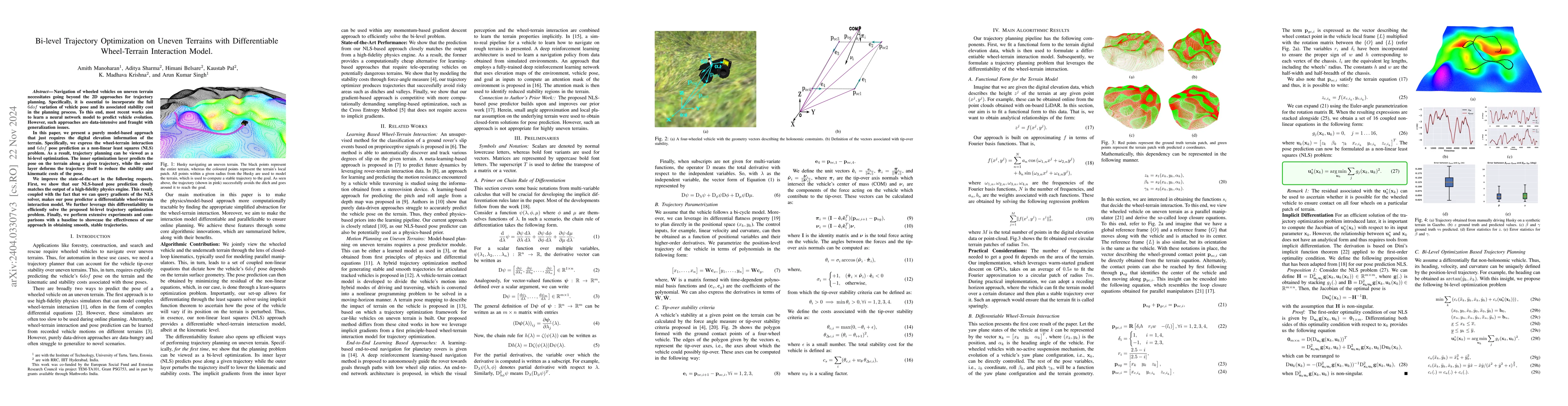 Thumbnail for Bi-level Trajectory Optimization on Uneven Terrains with Differentiable
  Wheel-Terrain Interaction Model