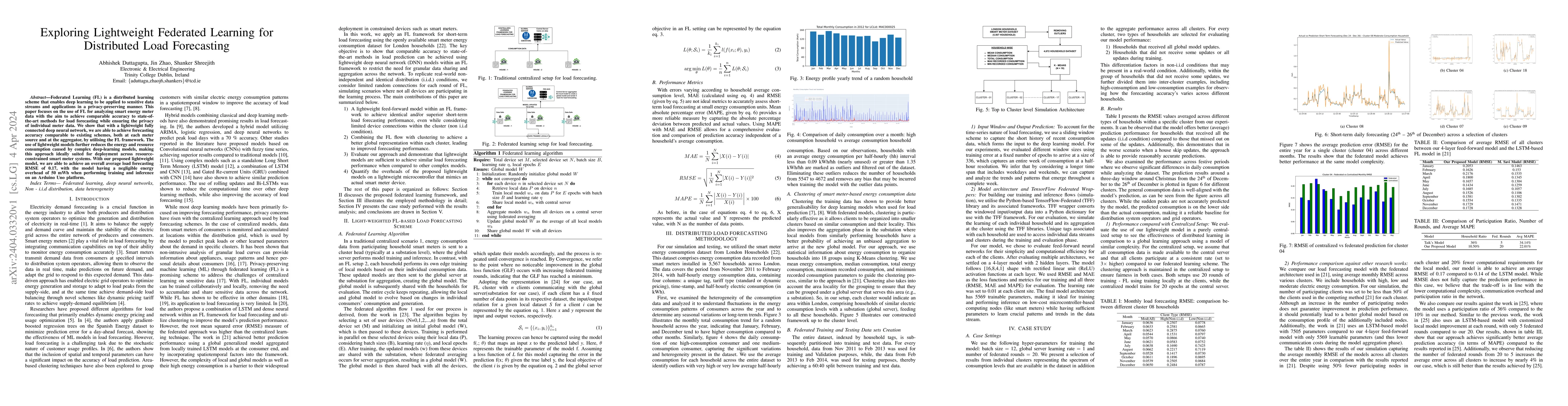 Thumbnail for Exploring Lightweight Federated Learning for Distributed Load
  Forecasting