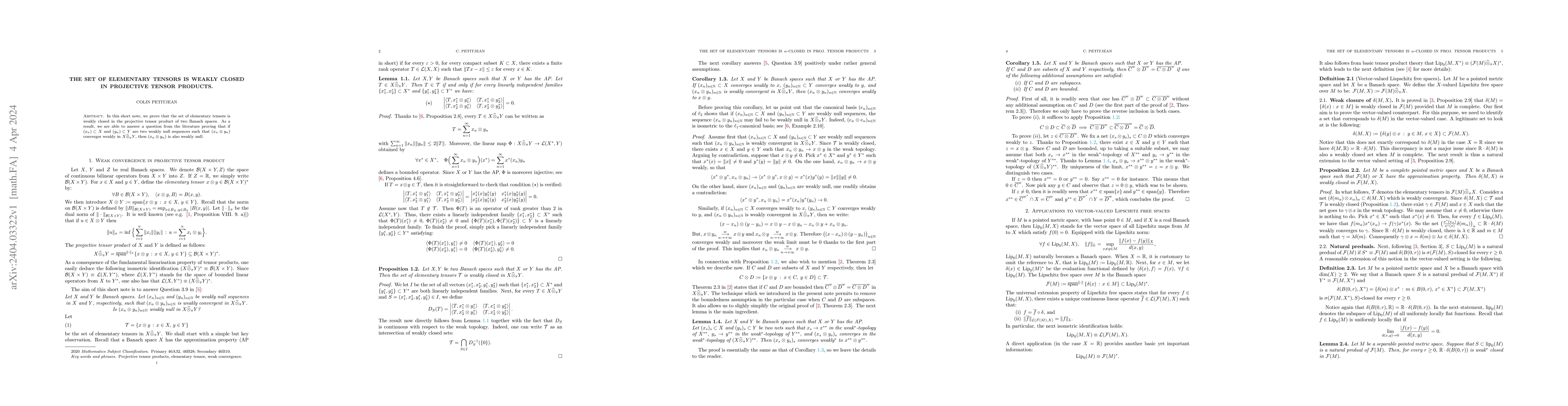 Thumbnail for The set of elementary tensors is weakly closed in projective tensor
  products
