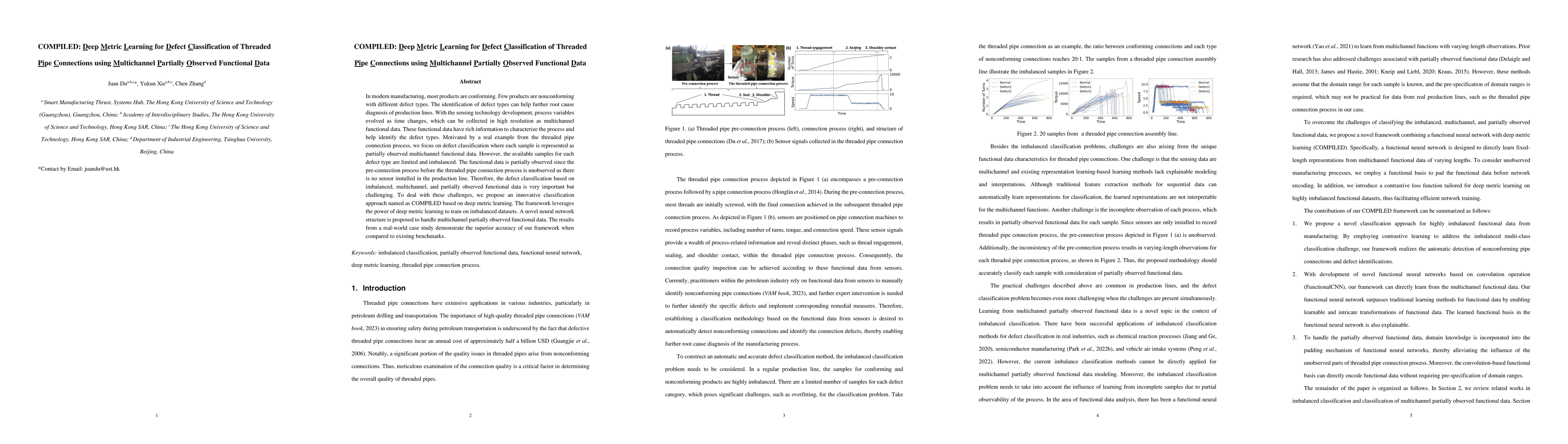 Thumbnail for DeepFunction: Deep Metric Learning-based Imbalanced Classification for
  Diagnosing Threaded Pipe Connection Defects using Functional Data