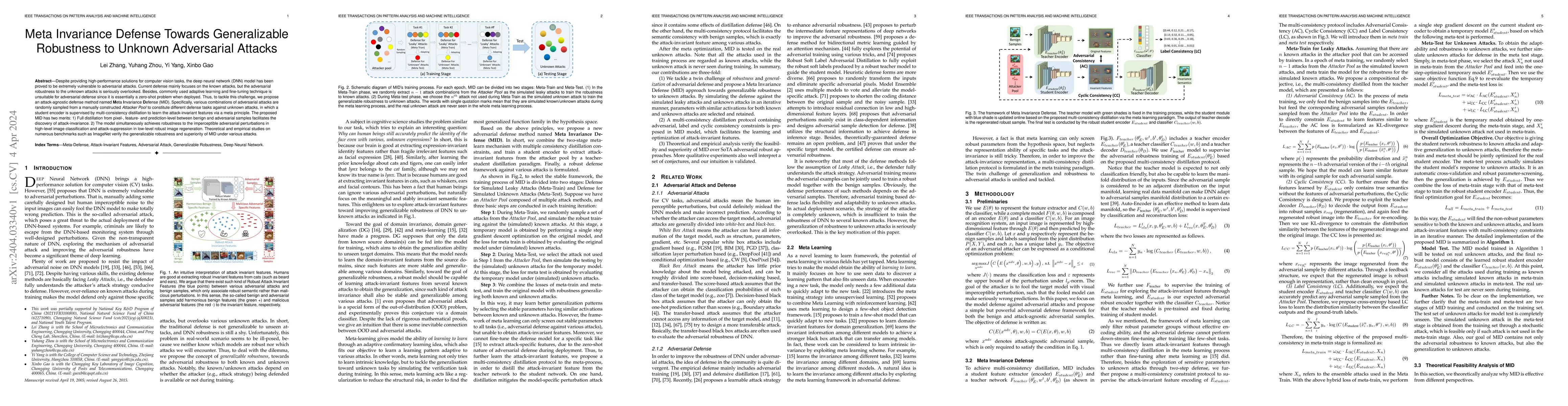 Thumbnail for Meta Invariance Defense Towards Generalizable Robustness to Unknown
  Adversarial Attacks
