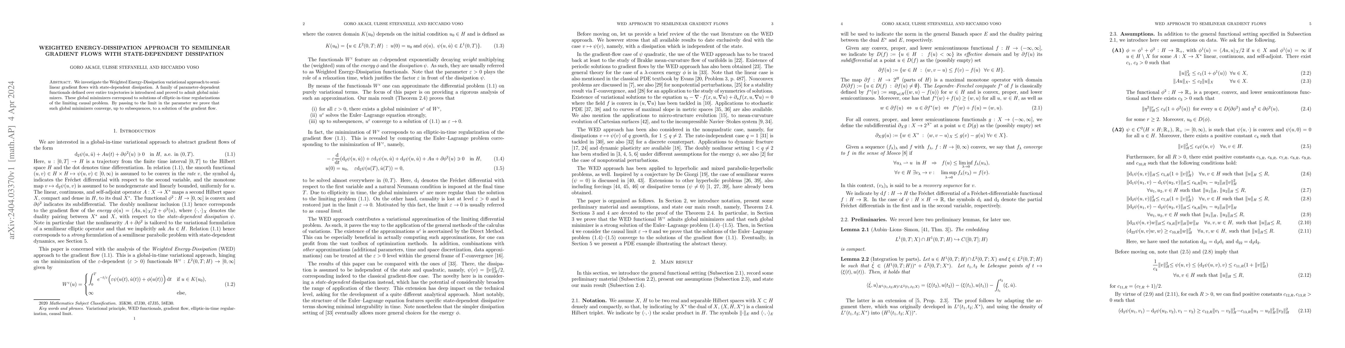 Thumbnail for Weighted Energy-Dissipation approach to semilinear gradient flows with
  state-dependent dissipation