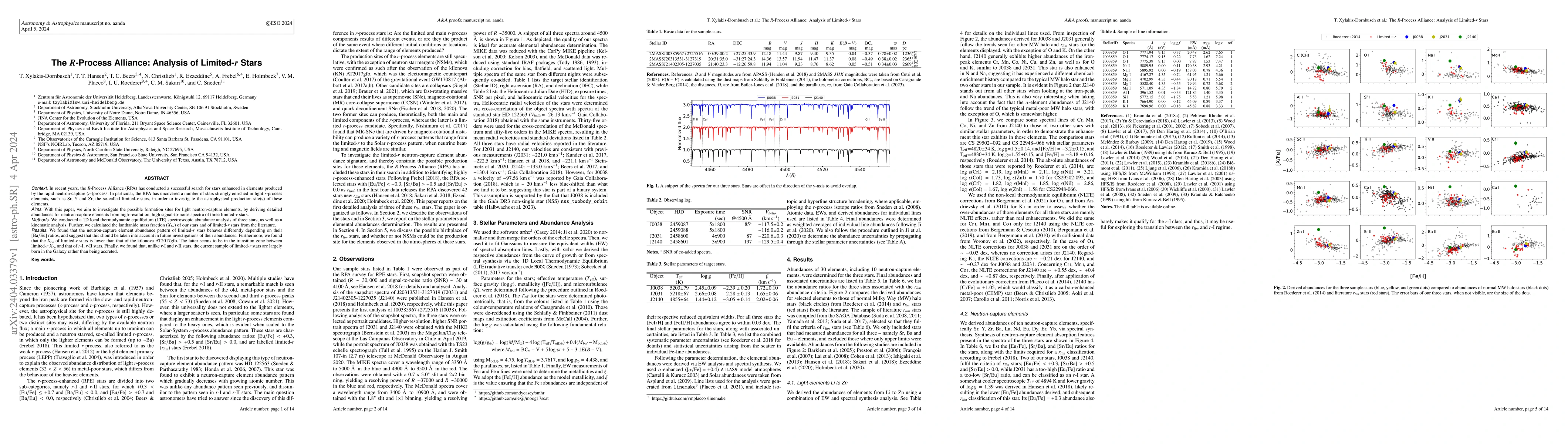 Thumbnail for The R-Process Alliance: Analysis of Limited-r Stars