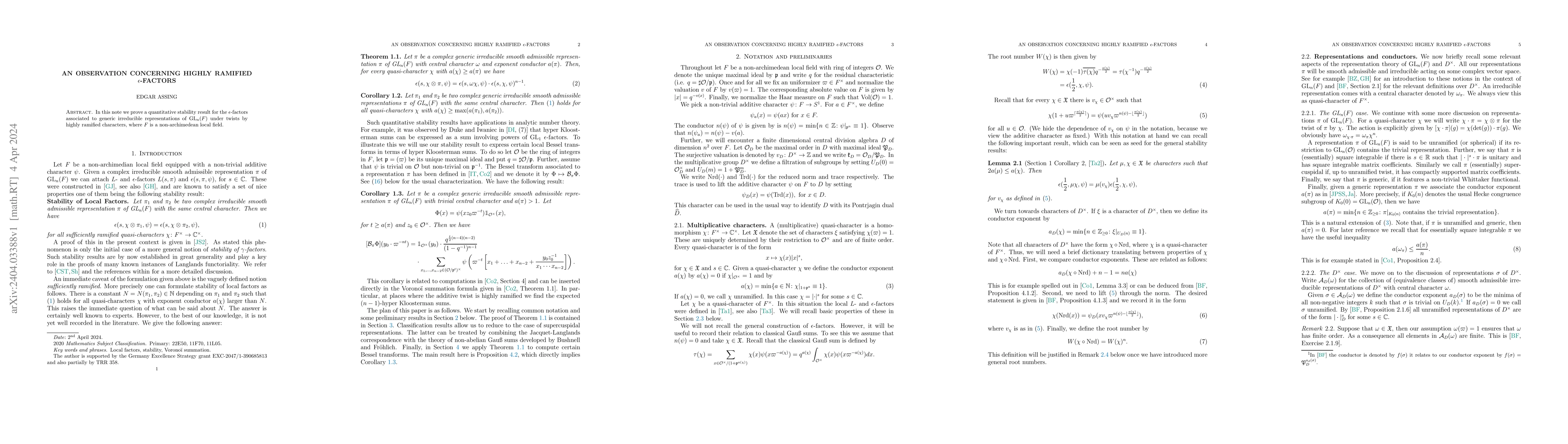 Thumbnail for An observation concerning highly ramified $\epsilon$-factors