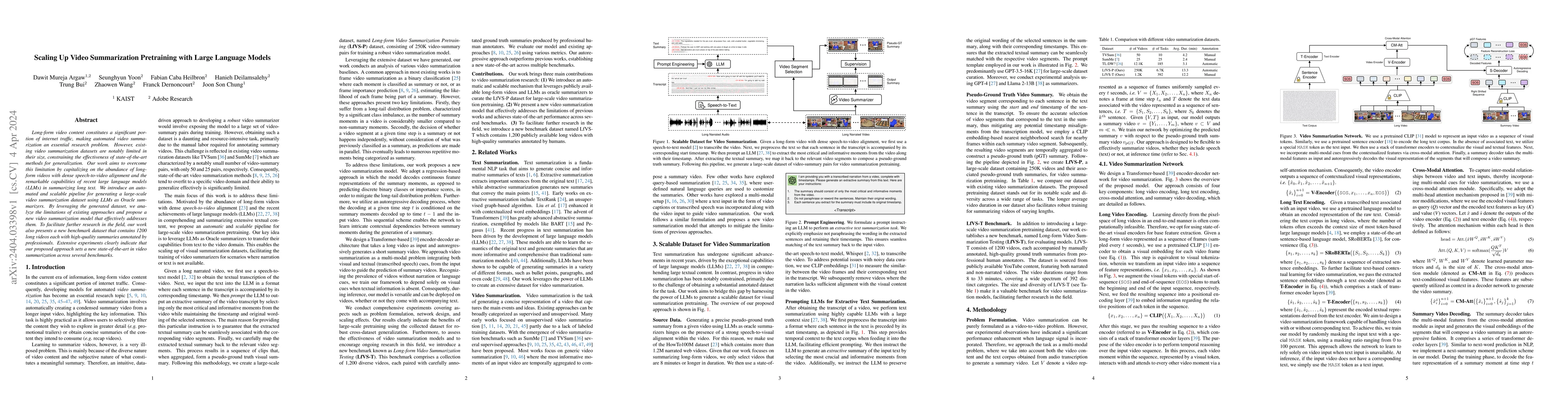 Thumbnail for Scaling Up Video Summarization Pretraining with Large Language Models