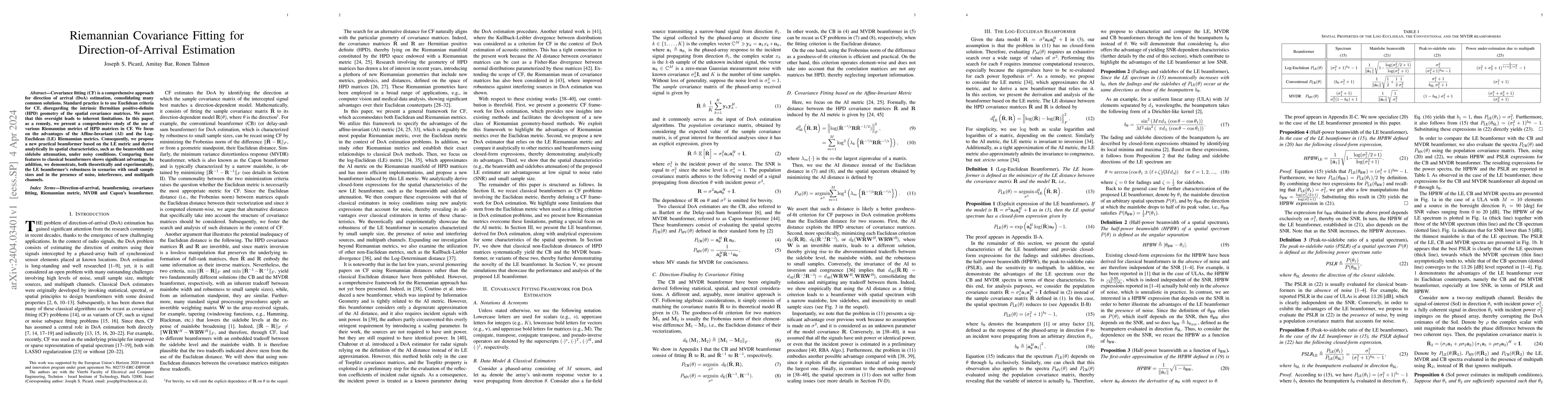 Thumbnail for Riemannian Covariance Fitting for Direction-of-Arrival Estimation
