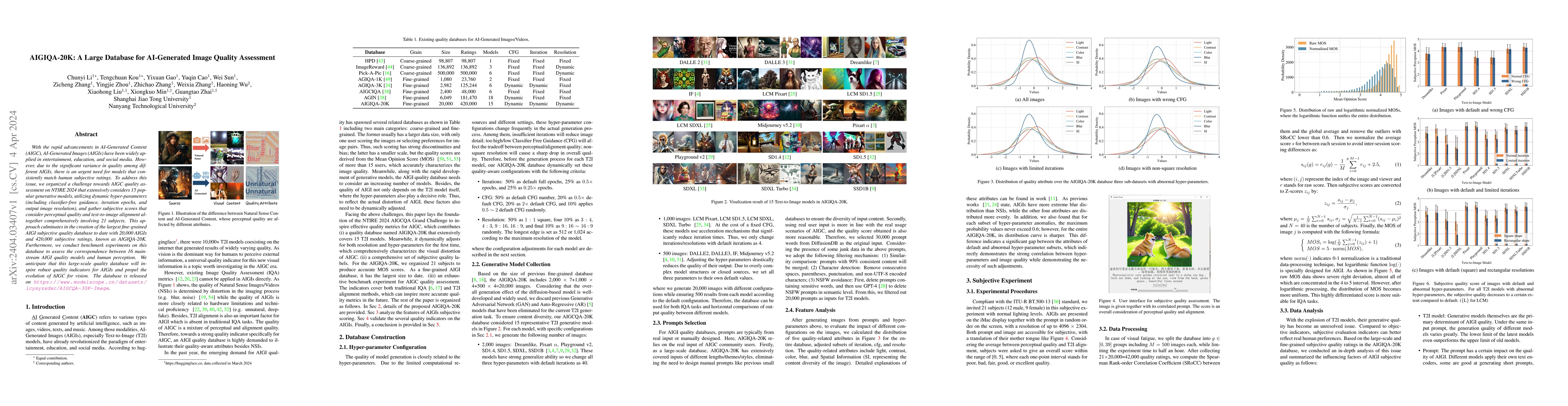 Thumbnail for AIGIQA-20K: A Large Database for AI-Generated Image Quality Assessment