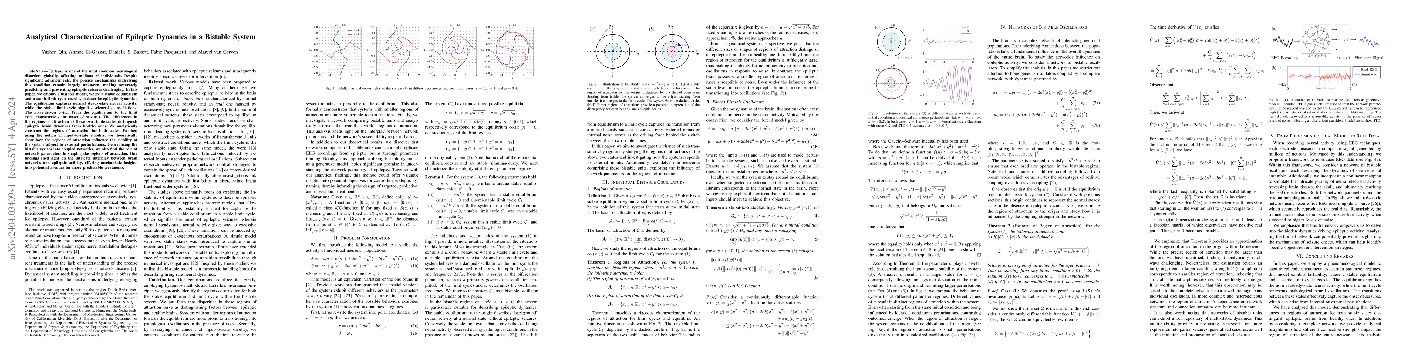 Thumbnail for Analytical Characterization of Epileptic Dynamics in a Bistable System