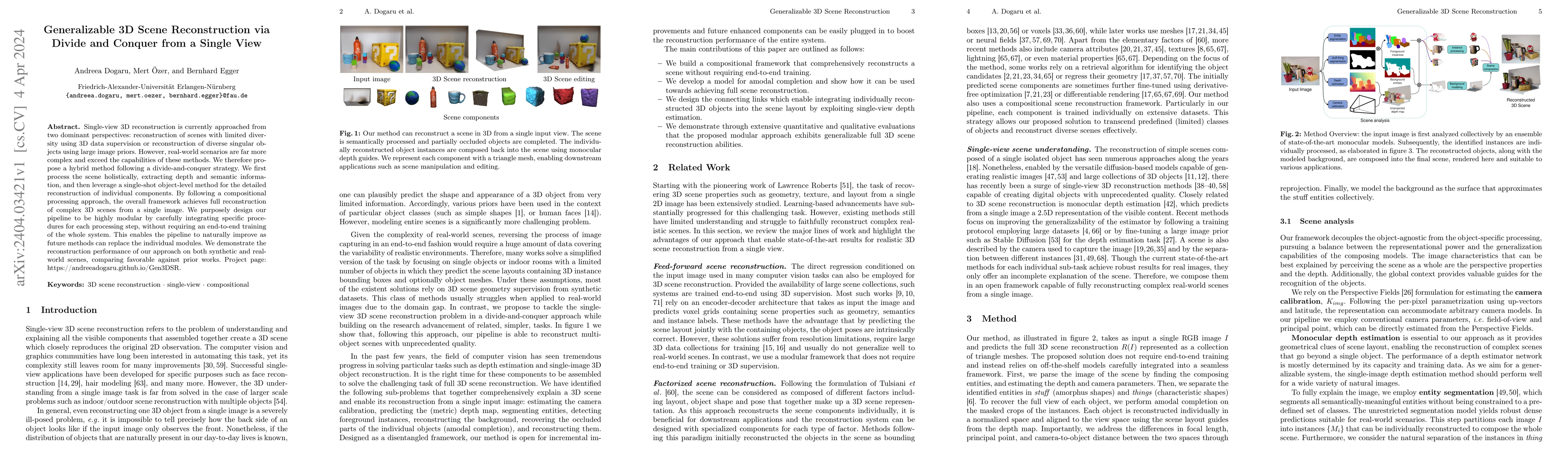 Thumbnail for Generalizable 3D Scene Reconstruction via Divide and Conquer from a
  Single View