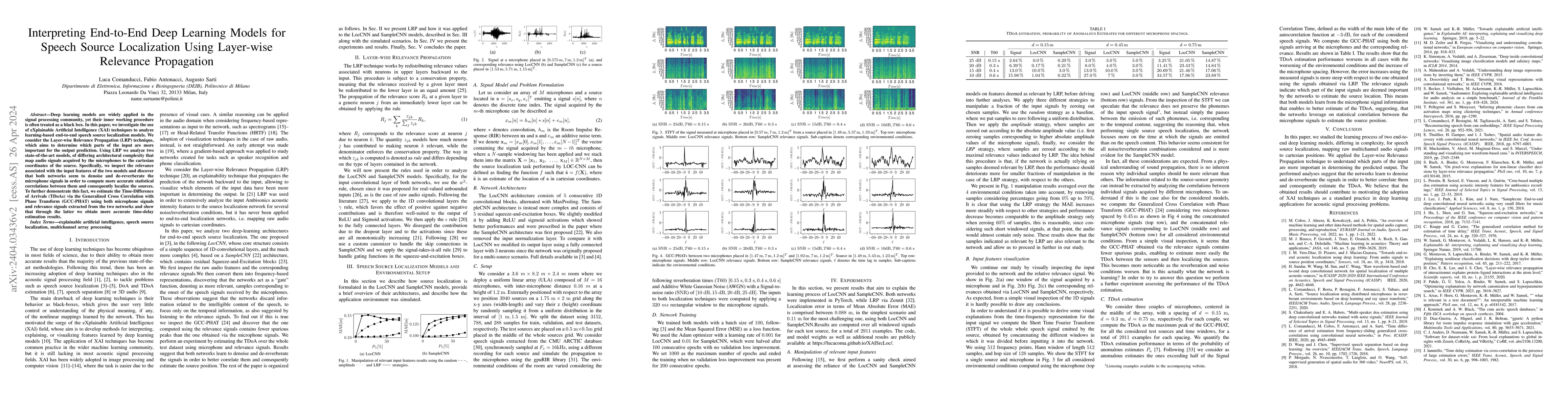 Thumbnail for Interpreting End-to-End Deep Learning Models for Speech Source
  Localization Using Layer-wise Relevance Propagation