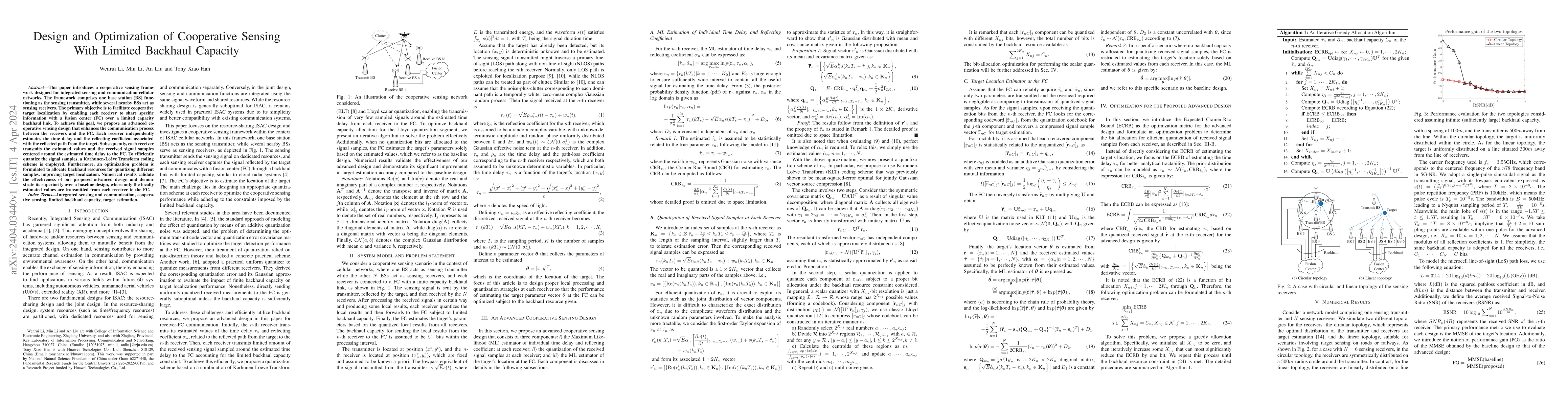 Thumbnail for Design and Optimization of Cooperative Sensing With Limited Backhaul
  Capacity
