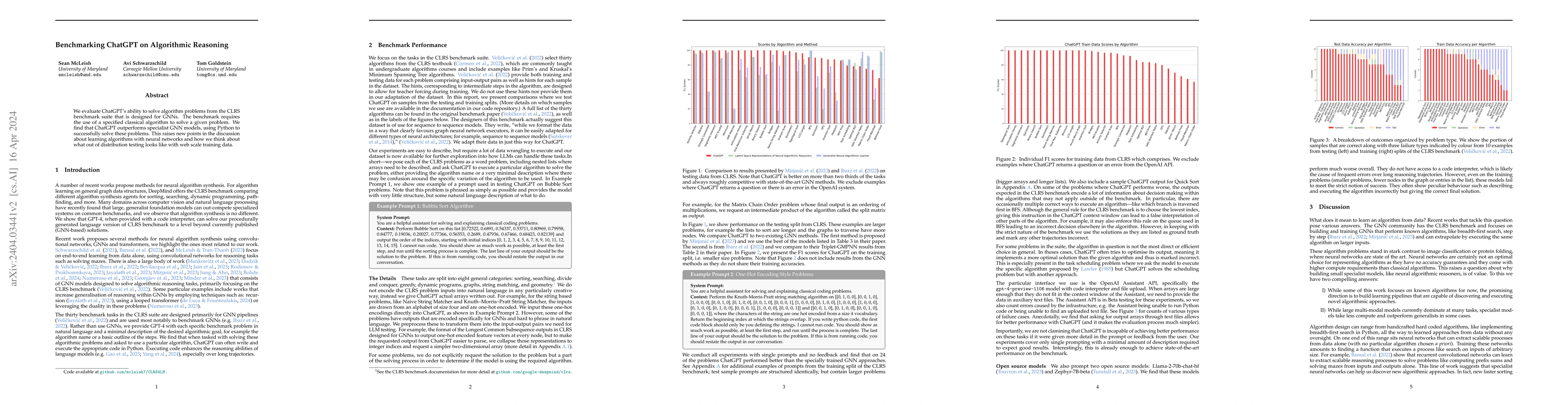 Thumbnail for Benchmarking ChatGPT on Algorithmic Reasoning