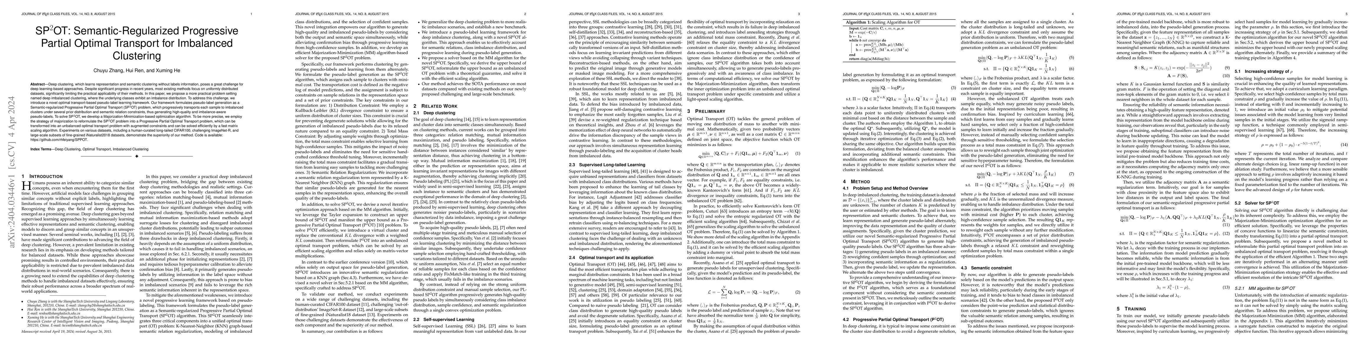 Thumbnail for SP$^2$OT: Semantic-Regularized Progressive Partial Optimal Transport for
  Imbalanced Clustering