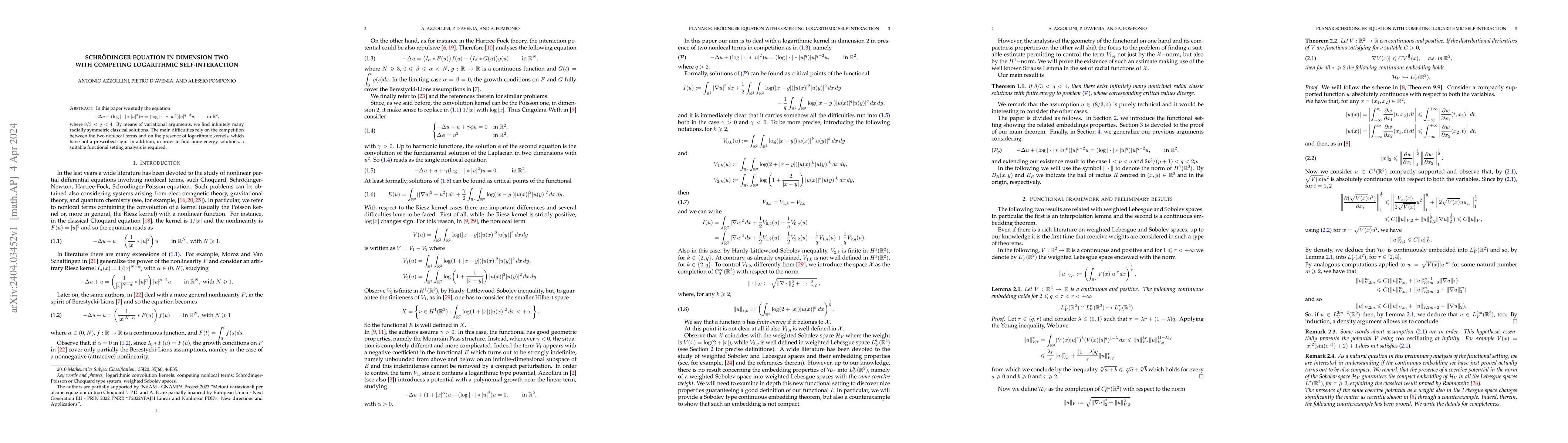 Thumbnail for Schr\"odinger equation in dimension two with competing logarithmic
  self-interaction
