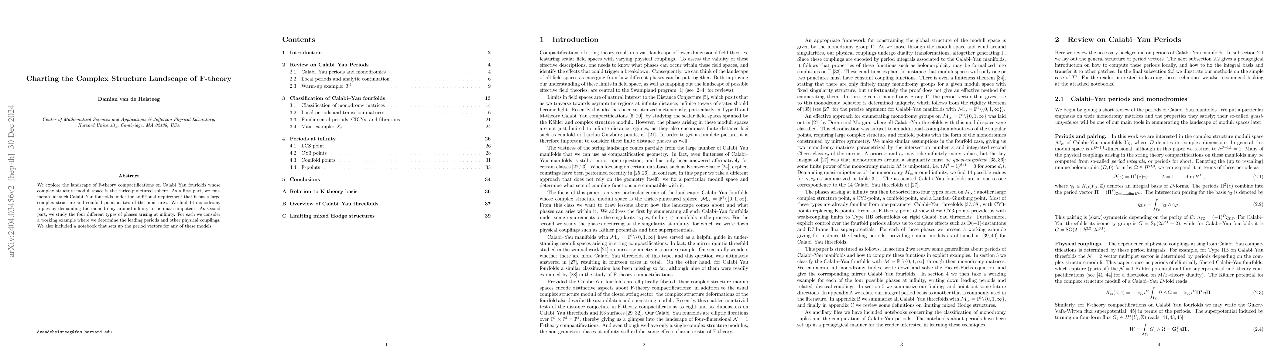 Thumbnail for Charting the Complex Structure Landscape of F-theory