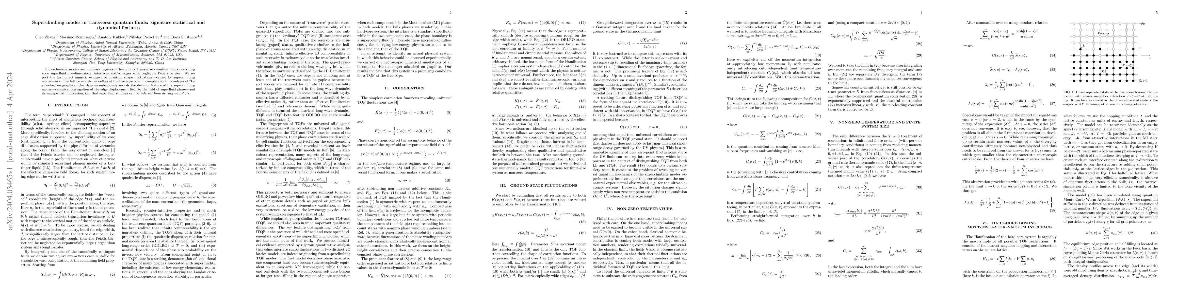Thumbnail for Superclimbing modes in transverse quantum fluids: signature statistical
  and dynamical features