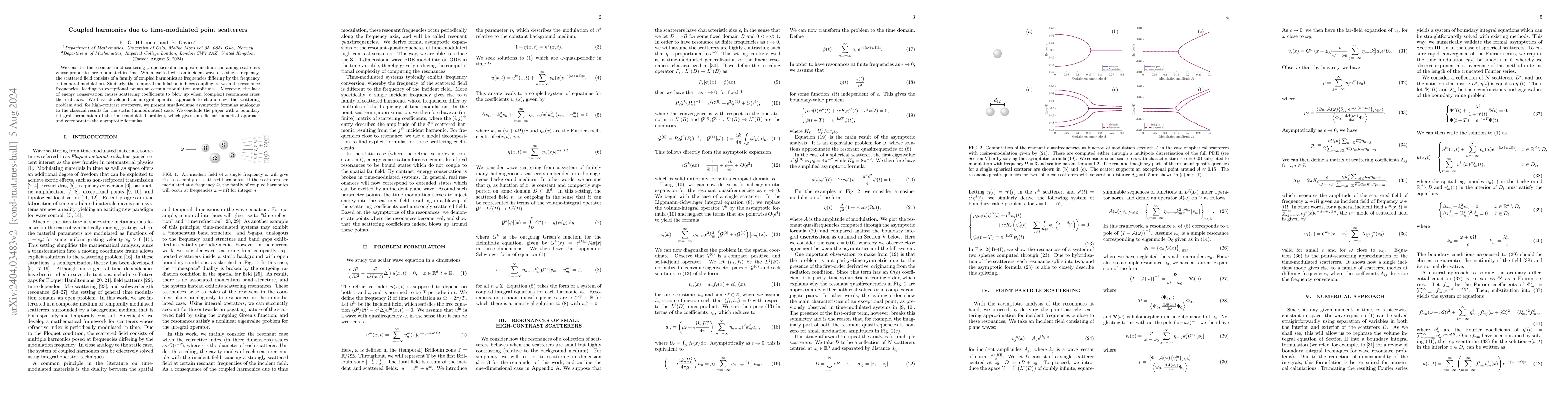 Thumbnail for Coupled harmonics due to time-modulated point scatterers