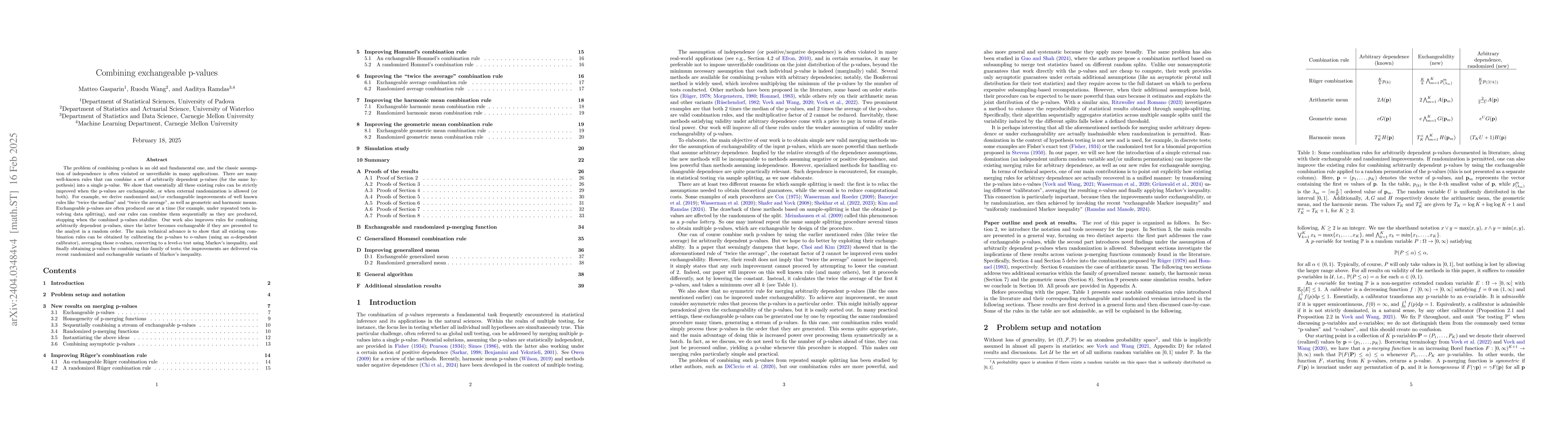 Thumbnail for Combining exchangeable p-values