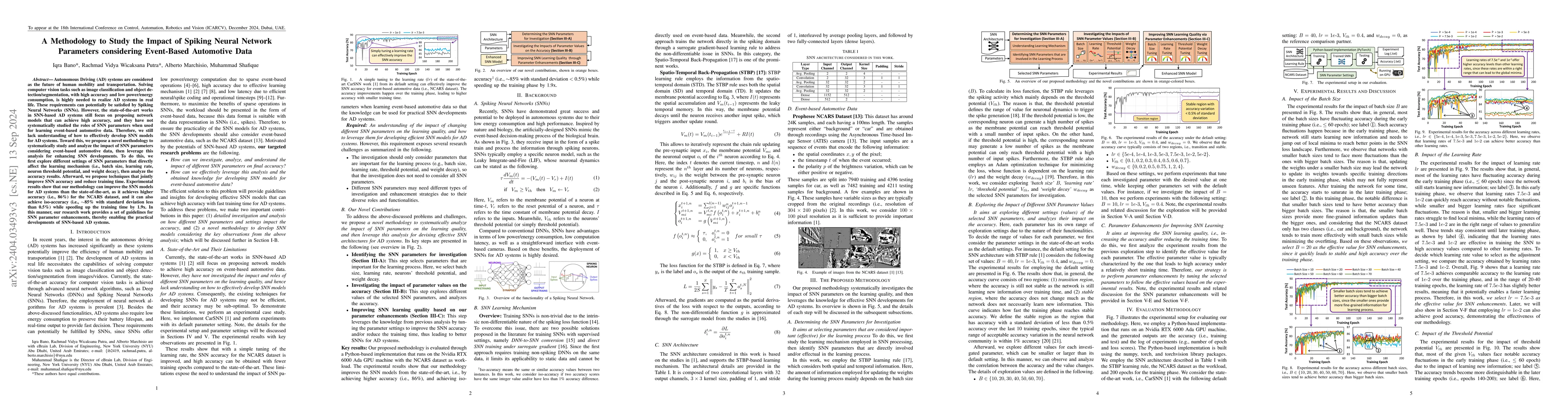 Thumbnail for A Methodology to Study the Impact of Spiking Neural Network Parameters
  considering Event-Based Automotive Data