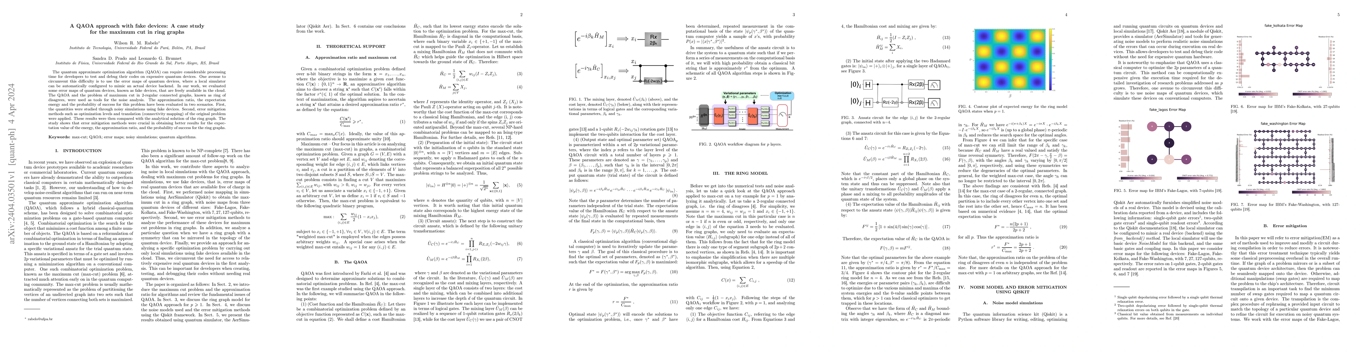 Thumbnail for A QAOA approach with fake devices: A case study for the maximum cut in
  ring graphs