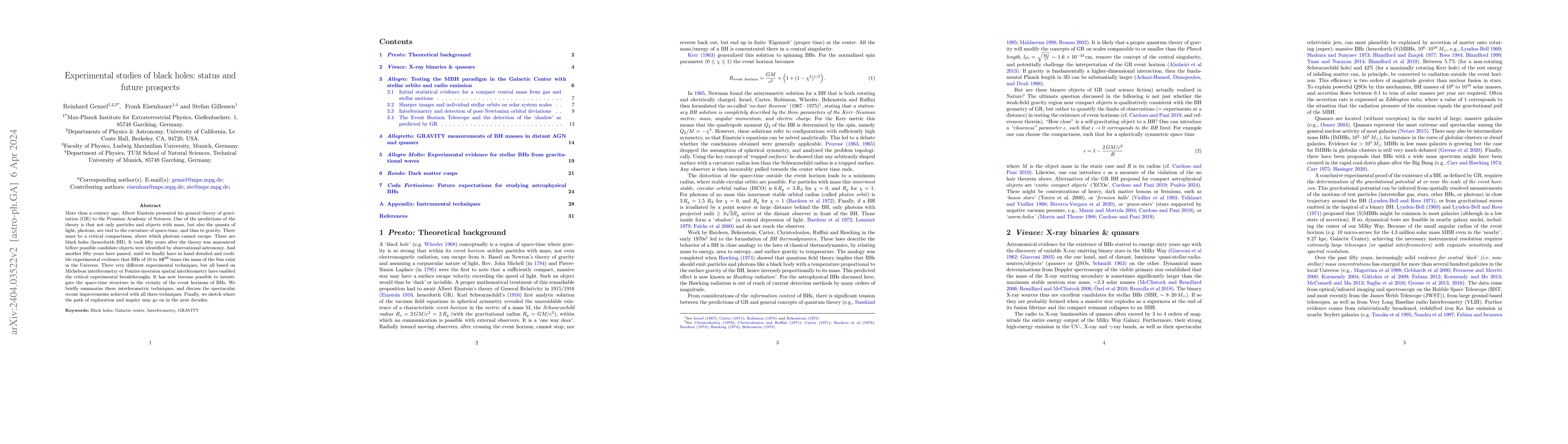 Thumbnail for Experimental studies of black holes: status and future prospects