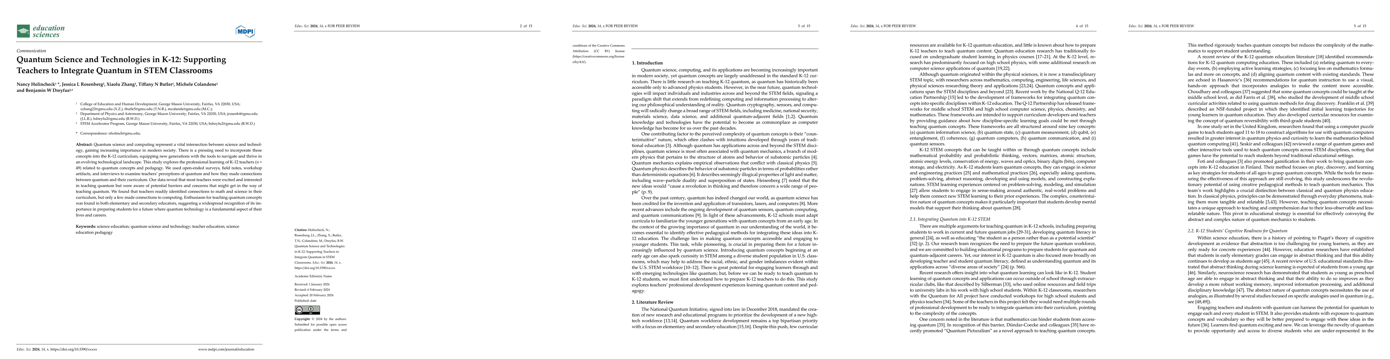 Thumbnail for Quantum Science and Technologies in K-12: Supporting Teachers to
  Integrate Quantum in STEM Classrooms