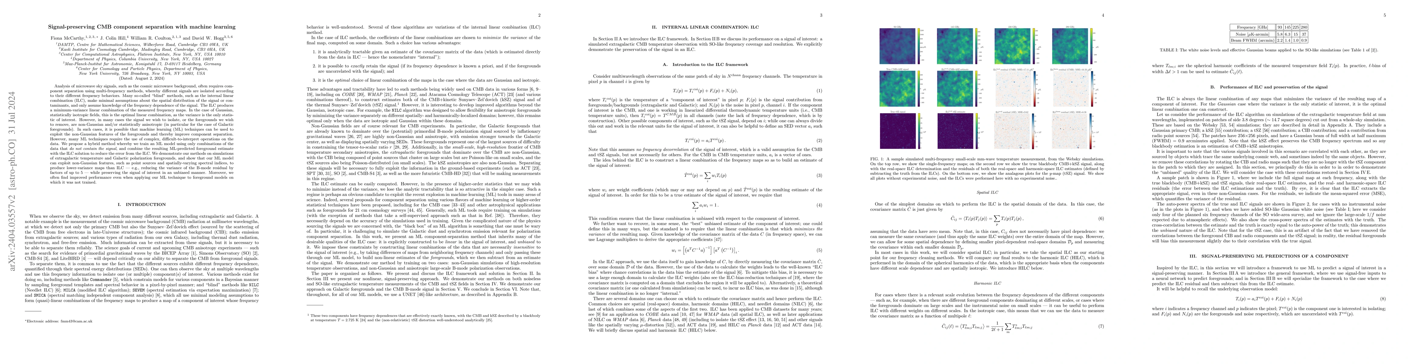 Thumbnail for Signal-preserving CMB component separation with machine learning