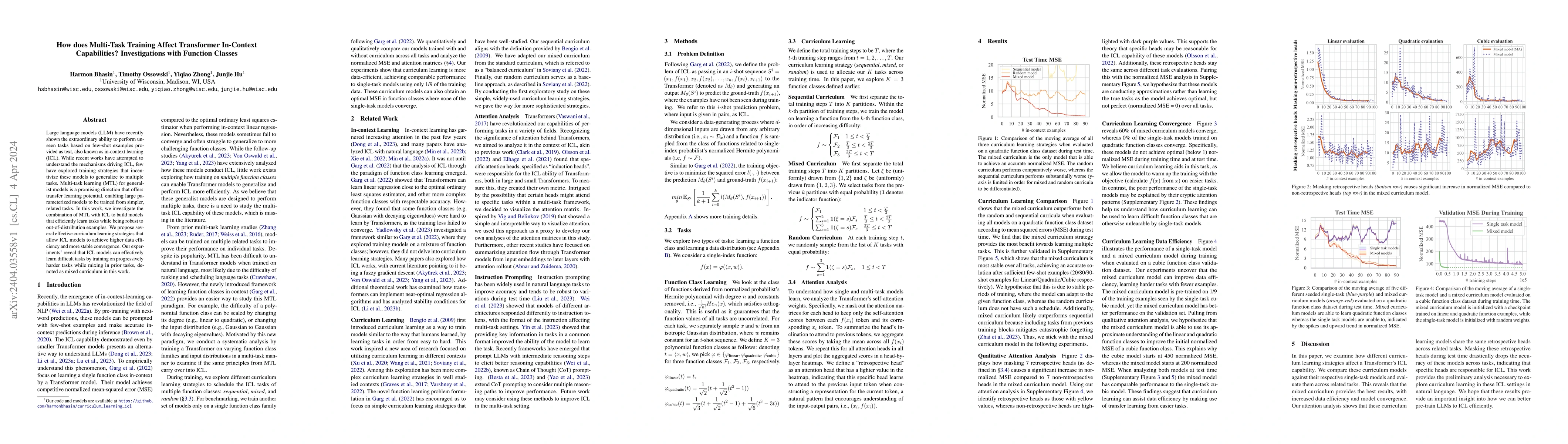 Thumbnail for How does Multi-Task Training Affect Transformer In-Context Capabilities?
  Investigations with Function Classes