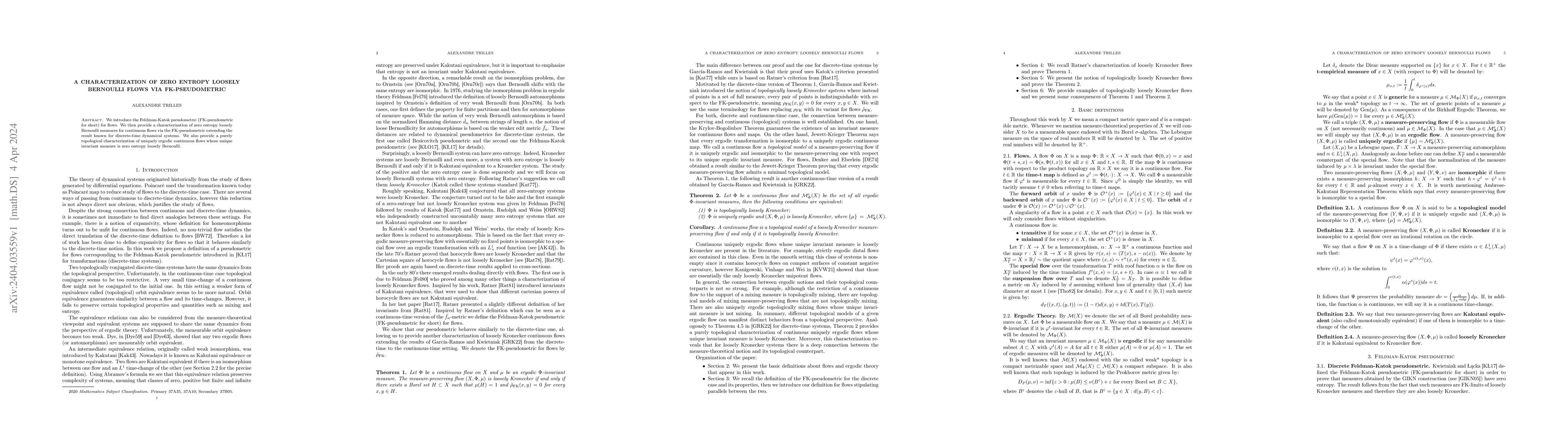 Thumbnail for A characterization of zero entropy loosely Bernoulli flows via
  FK-pseudometric