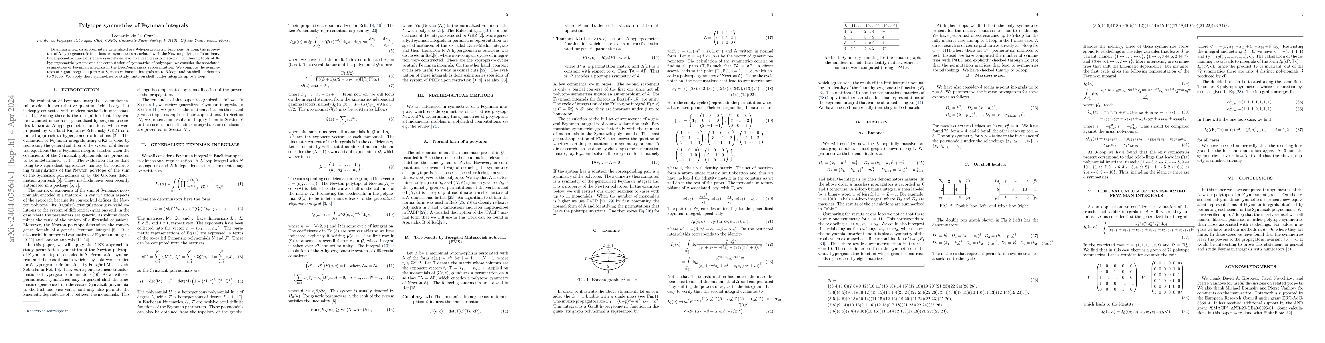 Thumbnail for Polytope symmetries of Feynman integrals