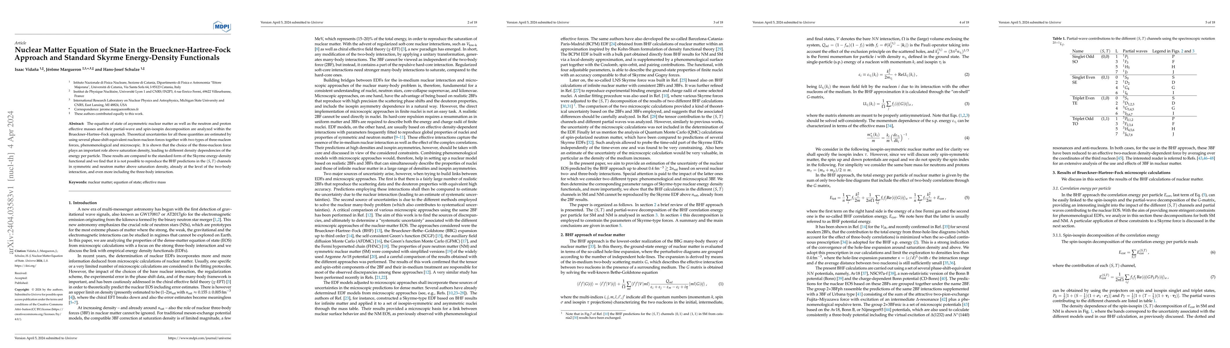 Thumbnail for Nuclear Matter Equation of State in the Brueckner-Hartree-Fock Approach
  and Standard Skyrme Energy-Density Functionals