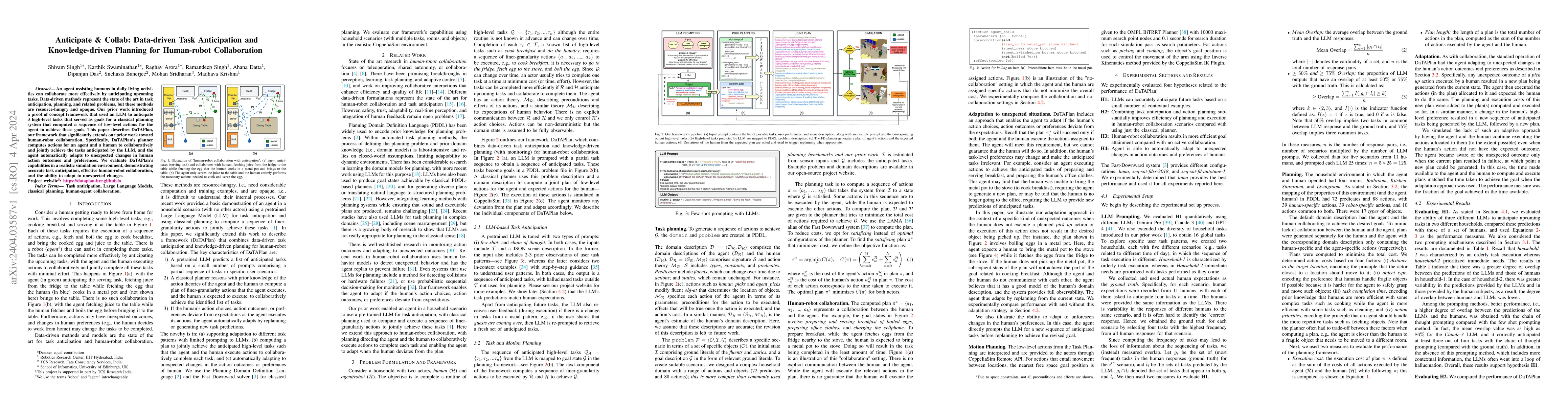 Thumbnail for Anticipate & Collab: Data-driven Task Anticipation and Knowledge-driven
  Planning for Human-robot Collaboration