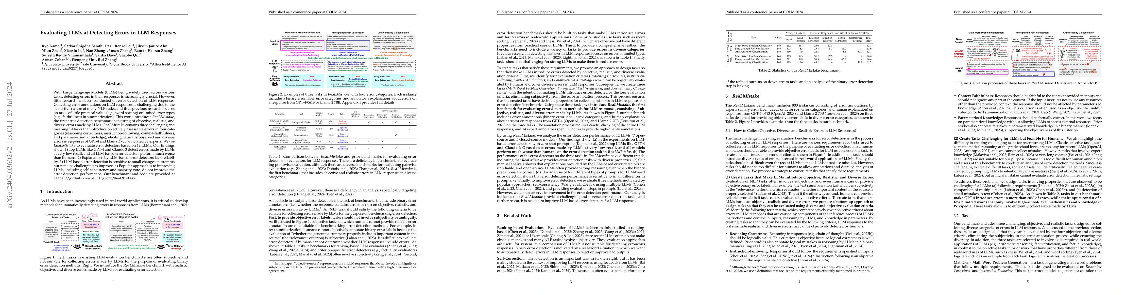 Thumbnail for Evaluating LLMs at Detecting Errors in LLM Responses