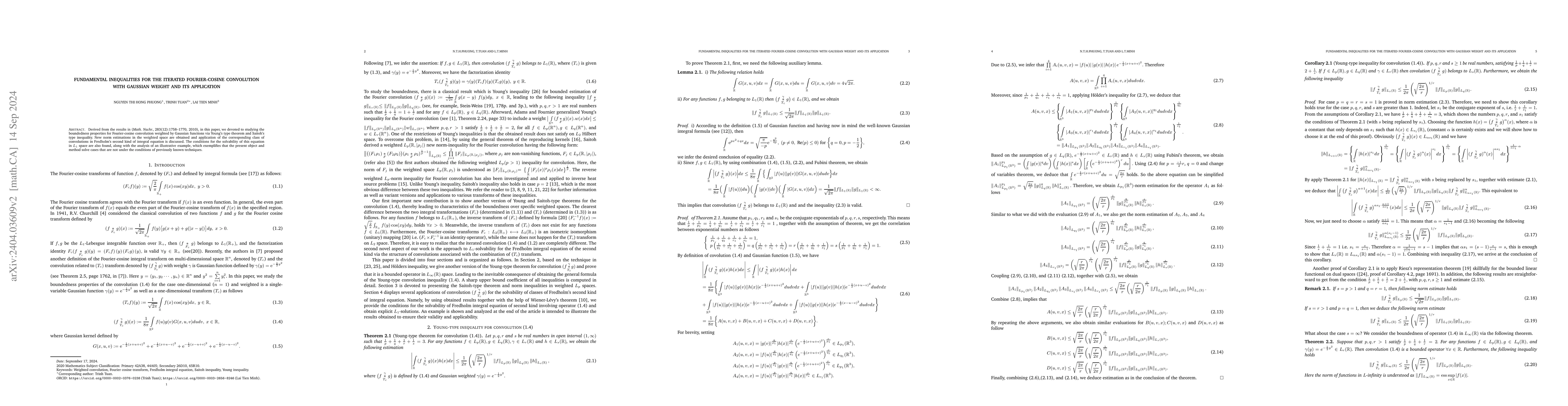Thumbnail for Fundamental inequalities for the iterated Fourier-cosine convolution
  with Gaussian weight and its application