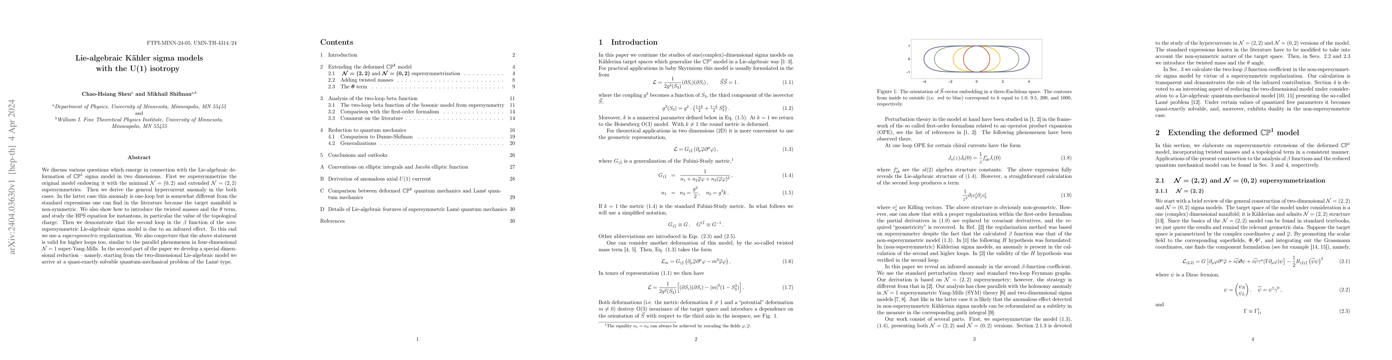 Thumbnail for Lie-algebraic K\"ahler sigma models with the U(1) isotropy