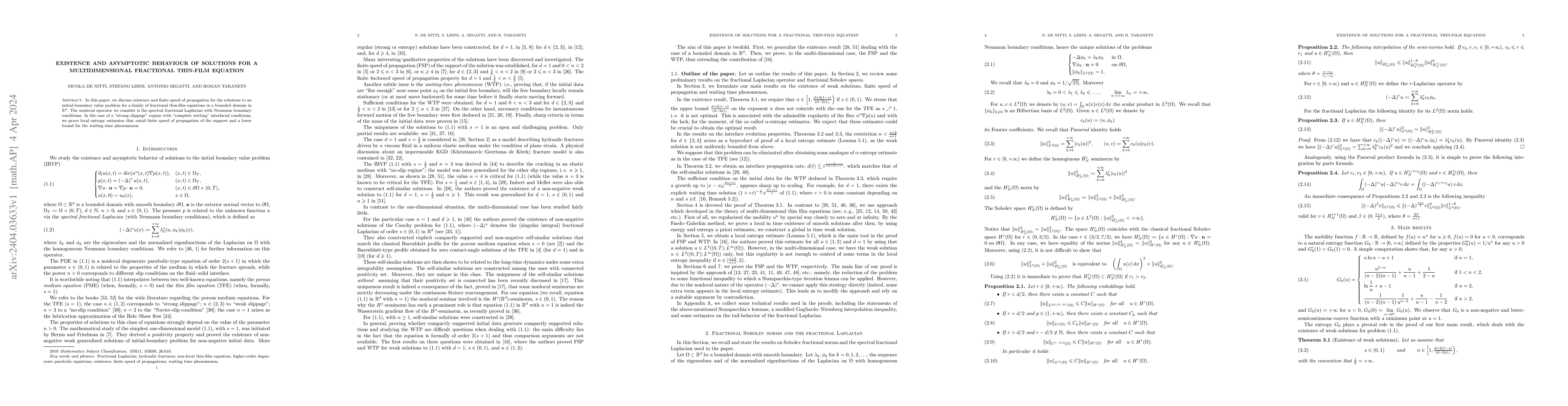 Thumbnail for Existence and asymptotic behaviour of solutions for a multi-dimensional
  fractional thin-film equation
