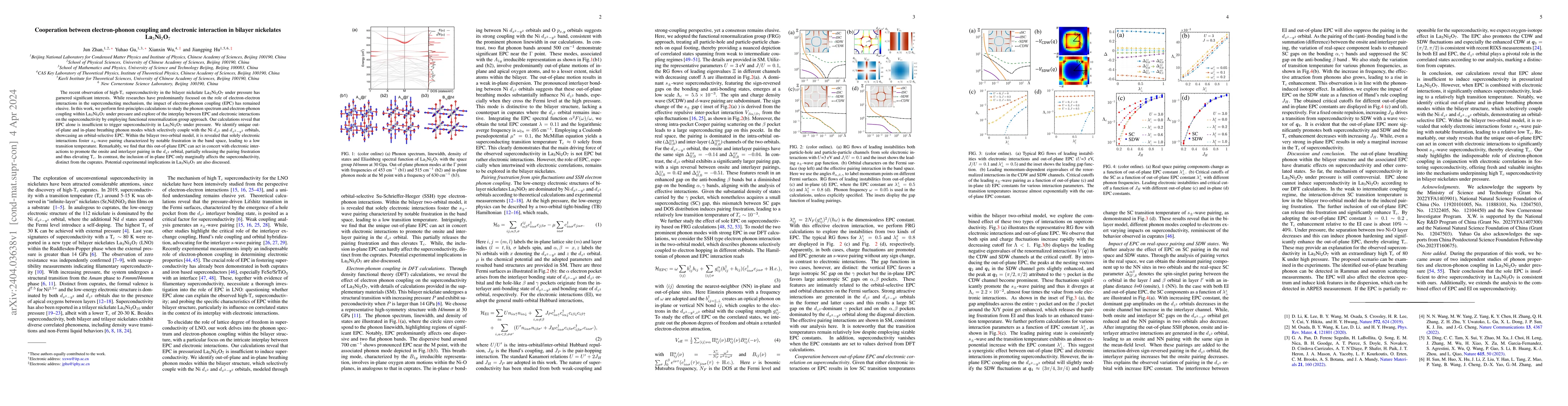 Thumbnail for Cooperation between electron-phonon coupling and electronic interaction
  in bilayer nickelates La$_3$Ni$_2$O$_7$