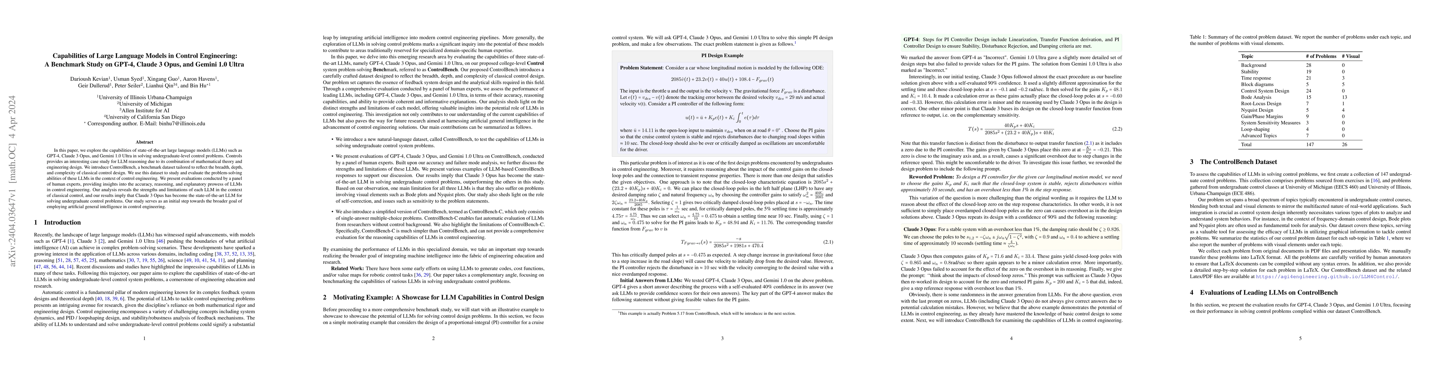 Thumbnail for Capabilities of Large Language Models in Control Engineering: A
  Benchmark Study on GPT-4, Claude 3 Opus, and Gemini 1.0 Ultra