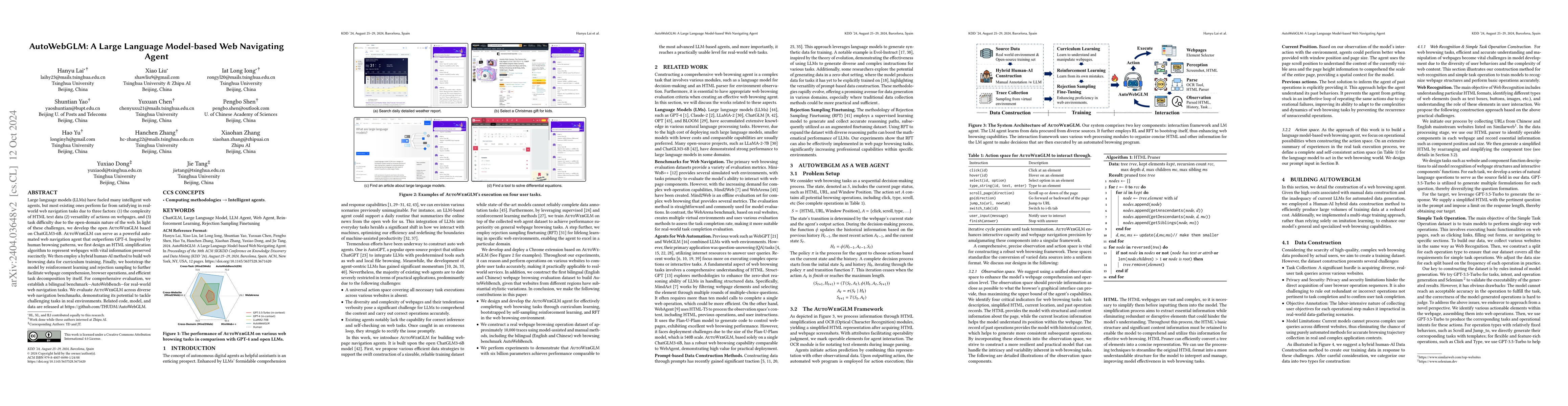 Thumbnail for AutoWebGLM: Bootstrap And Reinforce A Large Language Model-based Web
  Navigating Agent