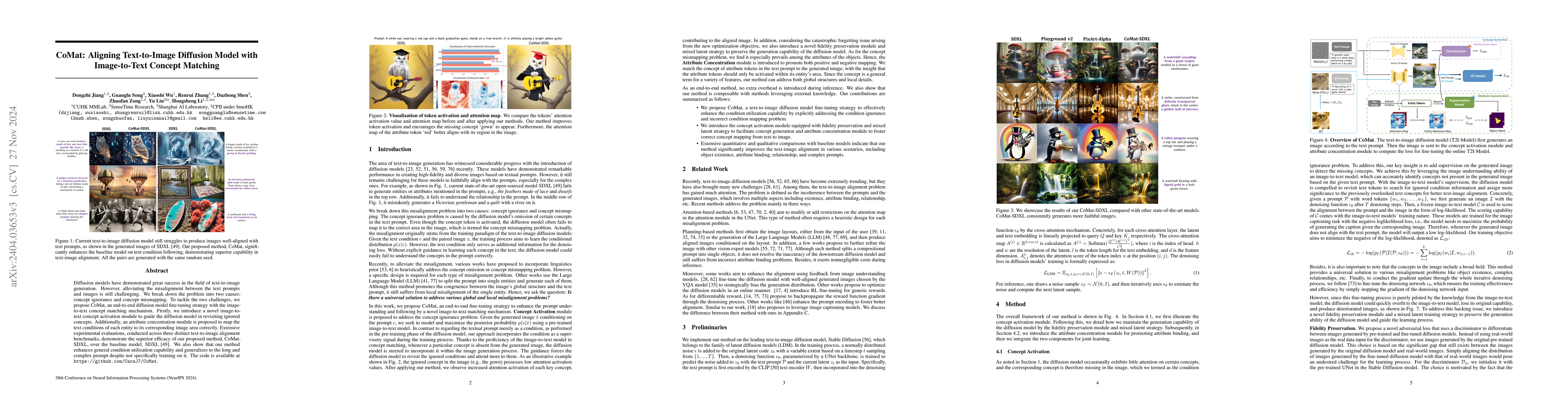 Thumbnail for CoMat: Aligning Text-to-Image Diffusion Model with Image-to-Text Concept
  Matching